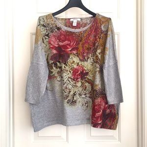 Style & Co. Floral Top Size S/M Wide cut NWOT